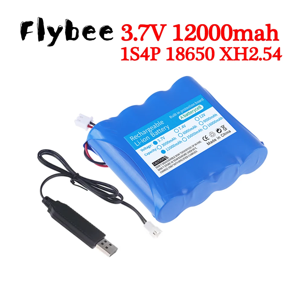 1S4P 3.7V 18650 12000mah Rechargeable Lithium Battery Pack Fishing LED Light Bluetooth Speaker 4.2V Emergency DIY Batteries