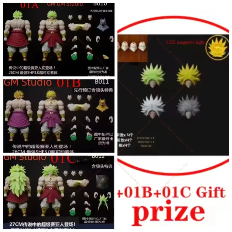تم التسليم إصدار GM Studio 1/1 Replica KO NG المحدث في 30 يوليو Dragon Ball SHF3.0 Broly Legend 3 Form Debut 26-28CM
