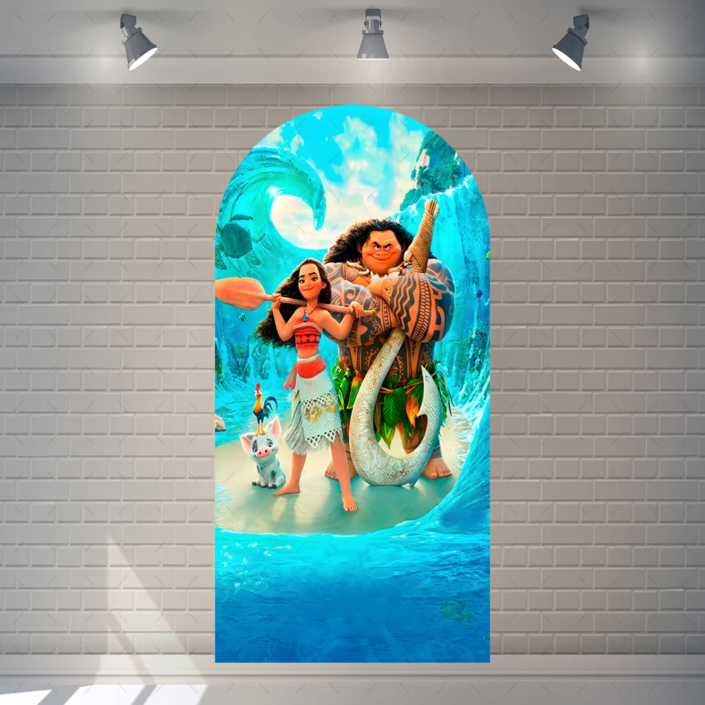 Disney Moana Arch Backdrop Custom Girl Kids Happy 1st Birthday Party Decor Banner Baby Shower Photography Backgrounds Decoration