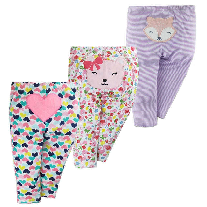 3Pieces Baby Boy PP Trousers Cartoon Soft Infant Pants Newborn Baby Print Girl Leggings Four Seasons 100% Cotton Baby Pants 0-3Y