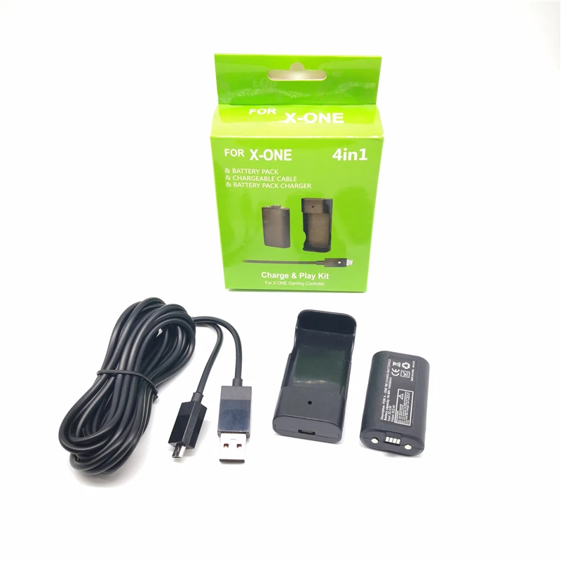 

4 in 1 Rechargeable Battery Pack for XBOX ONE Controller Wireless Game Replacement Handle Battery with 2.75m USB Charging Cable