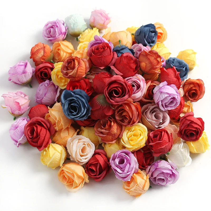 10/20 sztuk Rose sztuczne kwiaty do wystroju domu ślub dekoracja ślubna dostarcza sztuczne kwiaty DIY wieniec panny młodej akcesoria