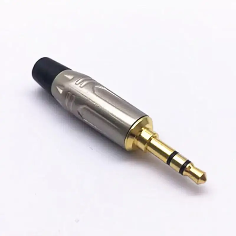 1Pcs Audio ConnectorDIY Wiring Plug Connector High End Gold-Plated 3.5mm Headphone Jack Three Core Stereo Dual Channel Computer
