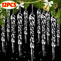 Crystal Clear Snowflake Hanging Ornaments Christmas Tree Pendants Icicle Decorations for DIY Xmas Wedding Party Ornament