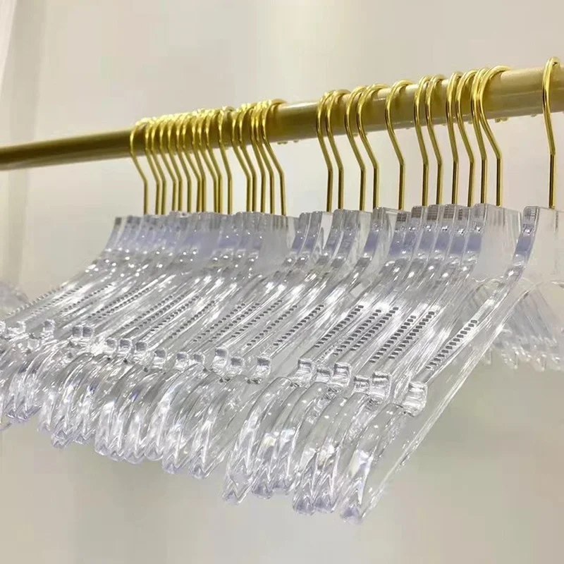 5/10pcs Wardrobe Clothes Hanger Man Women Kids Hanger Closet Clear Wardrobe Transparent Acrylic Pants Rack for Shop Store