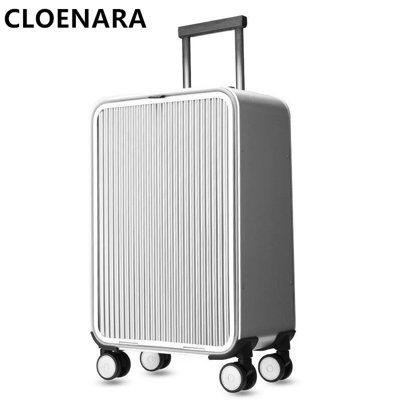 

COLENARA Cabin Suitcase Front Opening Boarding Box Full Aluminum Magnesium Alloy Trolley Case Men's with Wheels Rolling Luggage