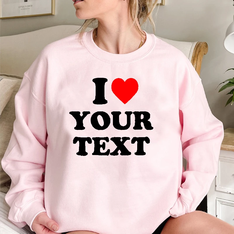 Customized Printed on A Sweatshirts Women Cotton Design Your Text Make Your Own Hoodies with Loved Ones Photo Jupmers