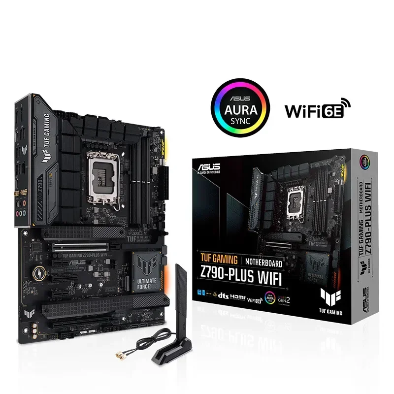 

ASUS TUF GAMING Z790-PLUS WiFi LGA 1700 Игровая материнская плата Intel12Th и 13th Gen ATX PCIe 5.0 DDR5 4xM.2 слота 16 + 1 DrMOS WiFi 6