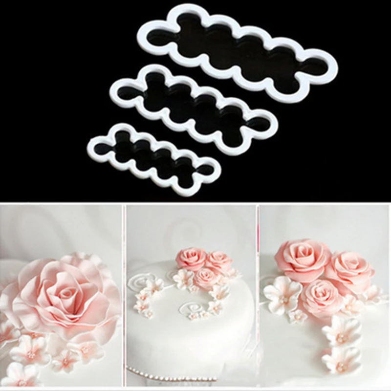 Rose Petal Flower Shaped Cutter Maker Elegant Cake Mould Fondant Cake Decorating Mould Sugar Craft Mould DIY tools