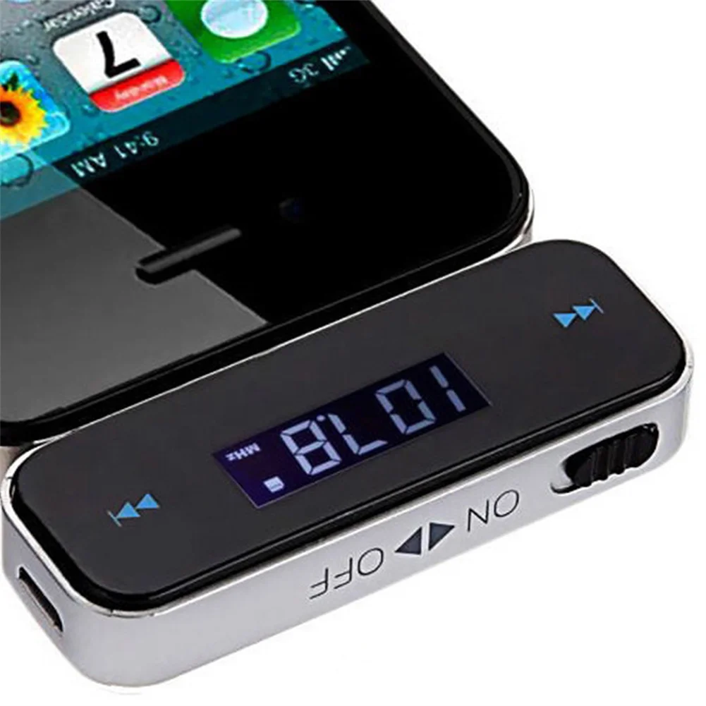 LCD 3.5mm Music Audio FM Transmitter Mini Wireless In-car Transmitter car mp3 Transmitter For iPhone for Samsung iPad