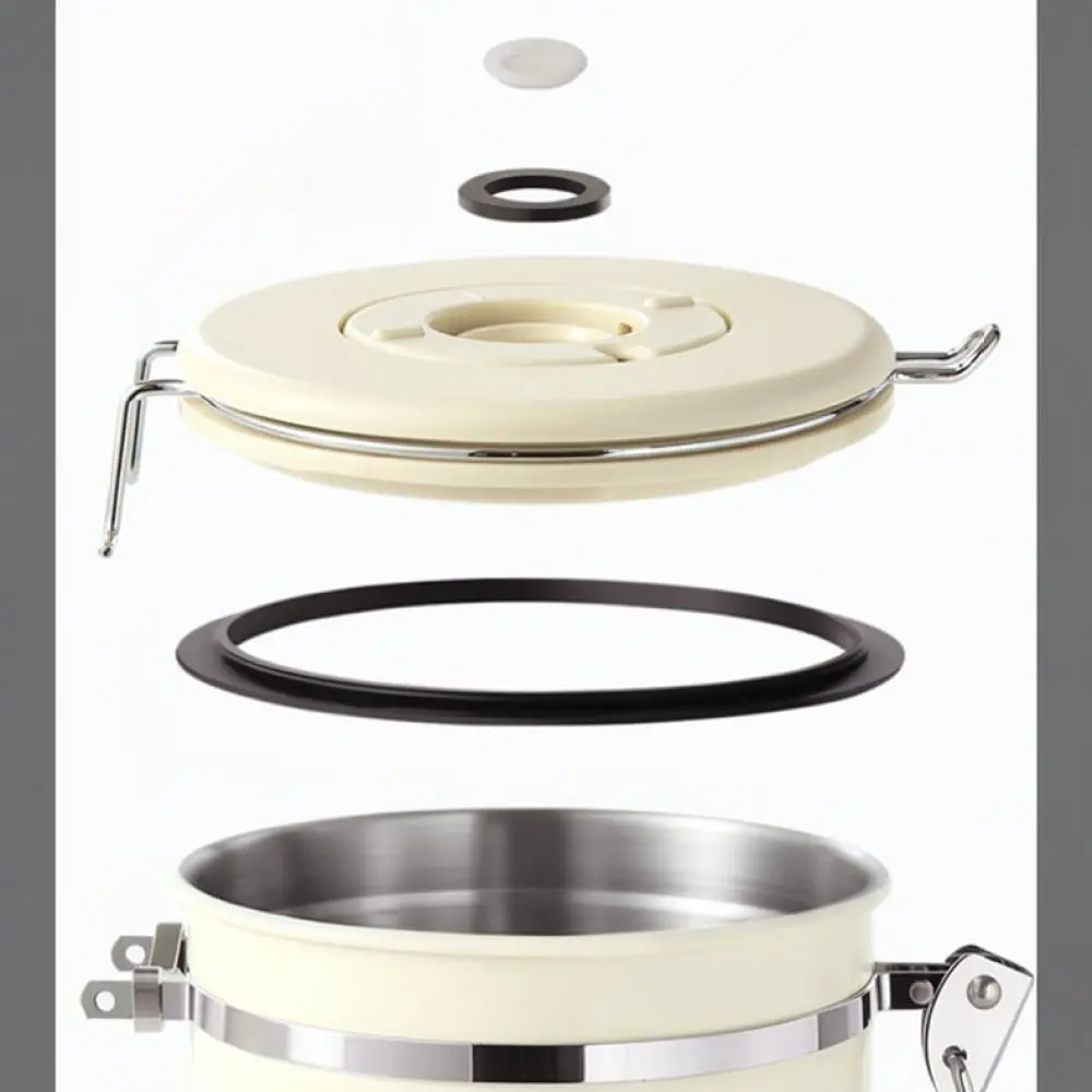 Kitchen Stainless Steel Coffee Storage Jar Airtight Container With Valve And Clear View Window For Fresh Keeping