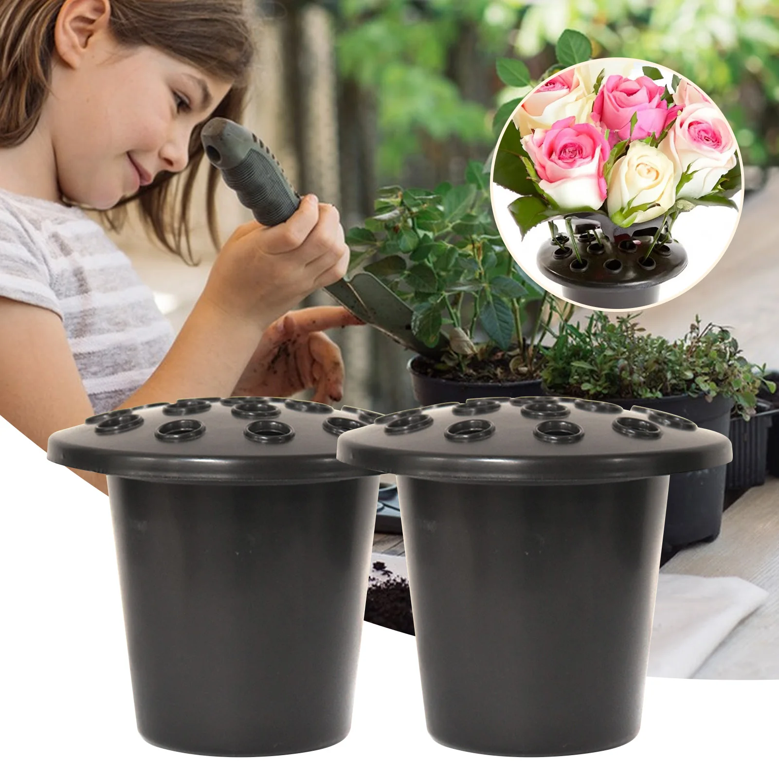 

2 Piece Flower Pot With Cover Good Draining Resuable Flower Pot For All House Plants