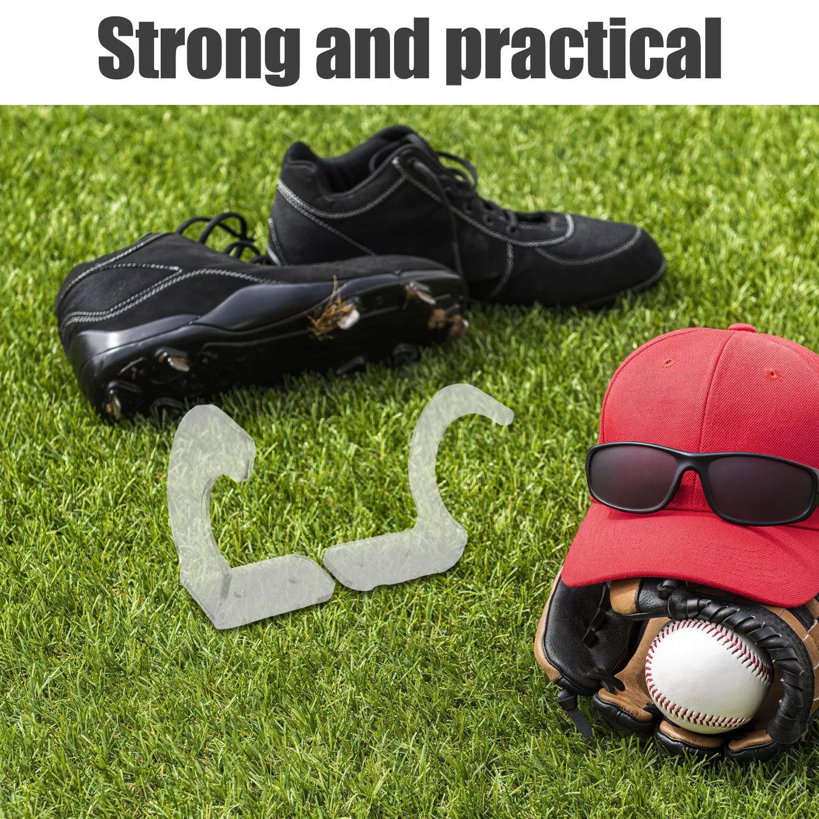 2Pairs Multi Use Bat Wall Holder for Baseball Bats Golf Clubs Swords Vertical Storage Rack Easy Access Decorative Modern Design