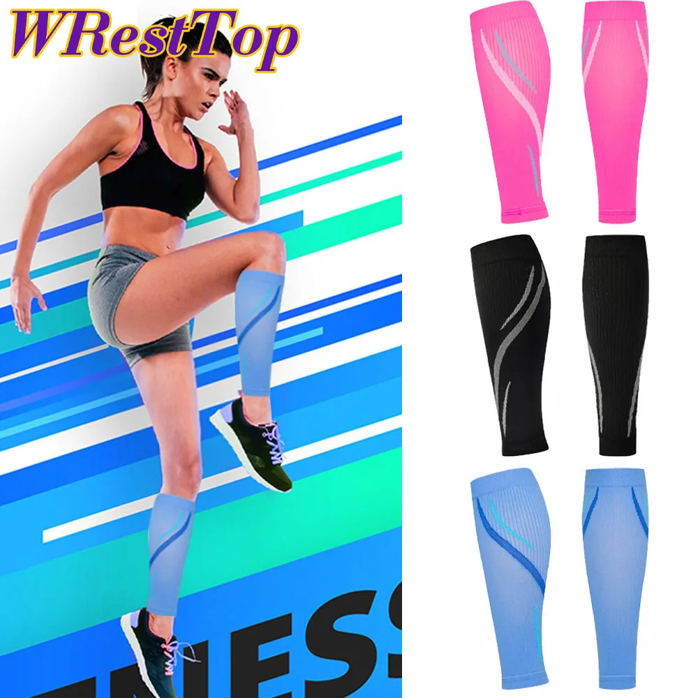 1Pair Calf Compression Sleeve Men and Women 20-30 MmHg, Shin Splint Leg Brace Footless Socks for Varicose Veins Pain Relief