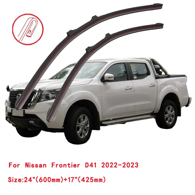 Balai d'essuie-glace de pare-brise de voiture en caoutchouc Double, pour Nissan Frontier Navara NP300 Pick Up D22 D40 D23 1997 2000 2004 2010 2016 2019 2022