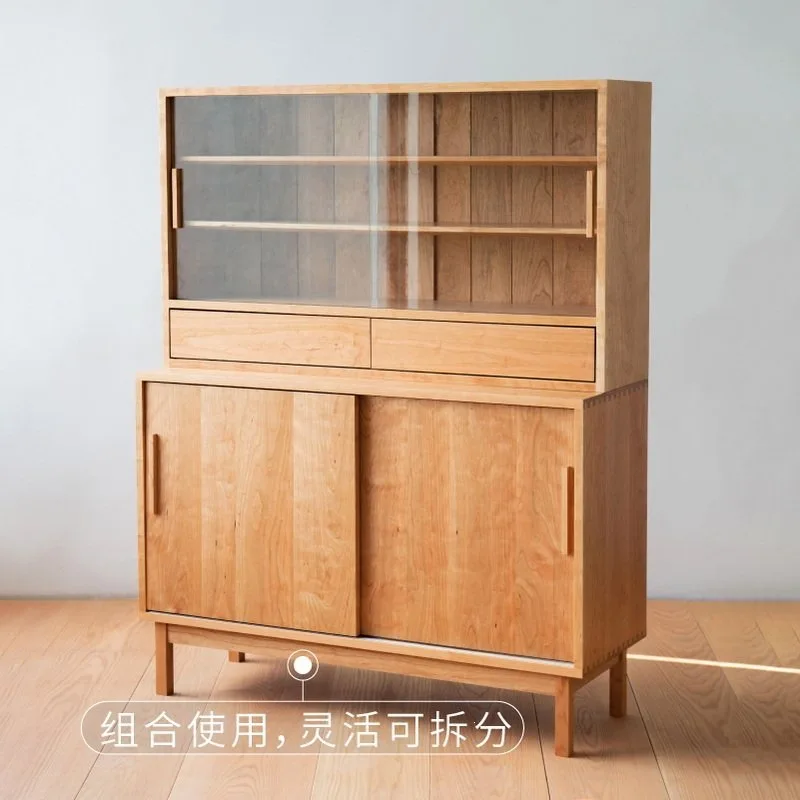 Door-pushing side cabinet, Shaker style, wine cabinet, living room storage against the wall, storage locker, others