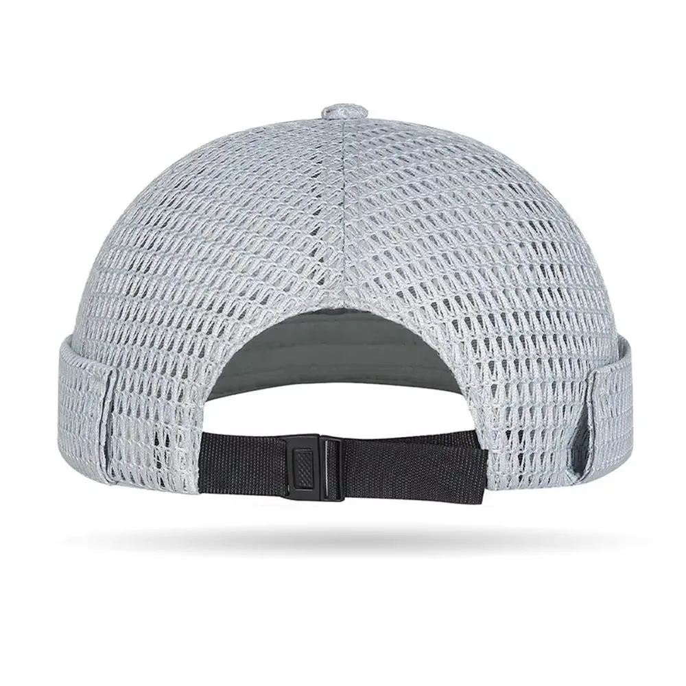 Outdoor Mesh Melon Skin Hat Brimless Ultra-Light Docker Beanies Hat Breathable Adjustable Hip Hop Cap Sailor Landlord Cap