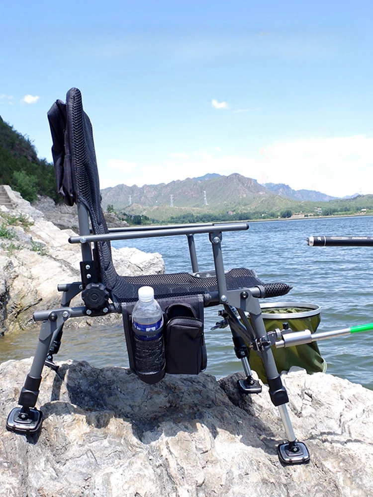 Fishing Chair Multifunctional Aluminium Alloy Folding Fishing Stool All Terrain Platform Fishing Raft Outdoor Chair