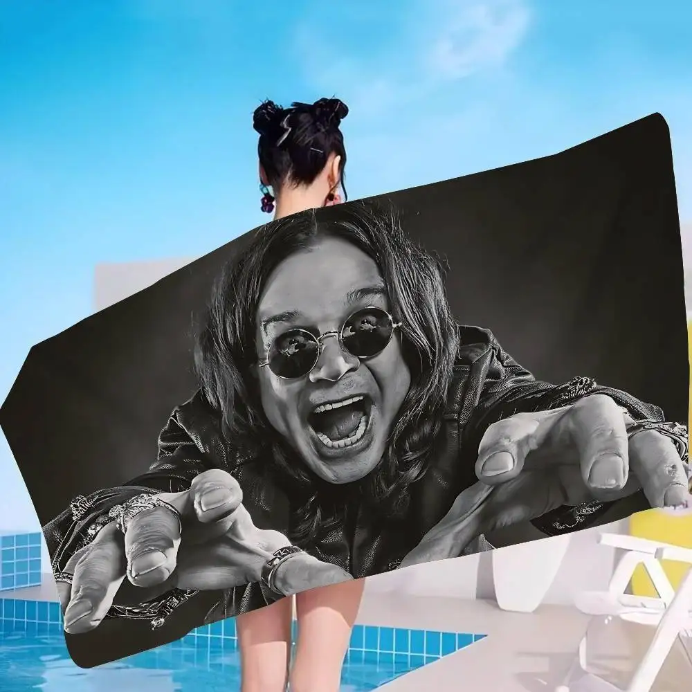 Rock Singer O-Ozzy O-Osbourne Beach Towel Colorful Bath Towels for Girl Microfiber Quick Dry Custom Sand Free Beach Yoga