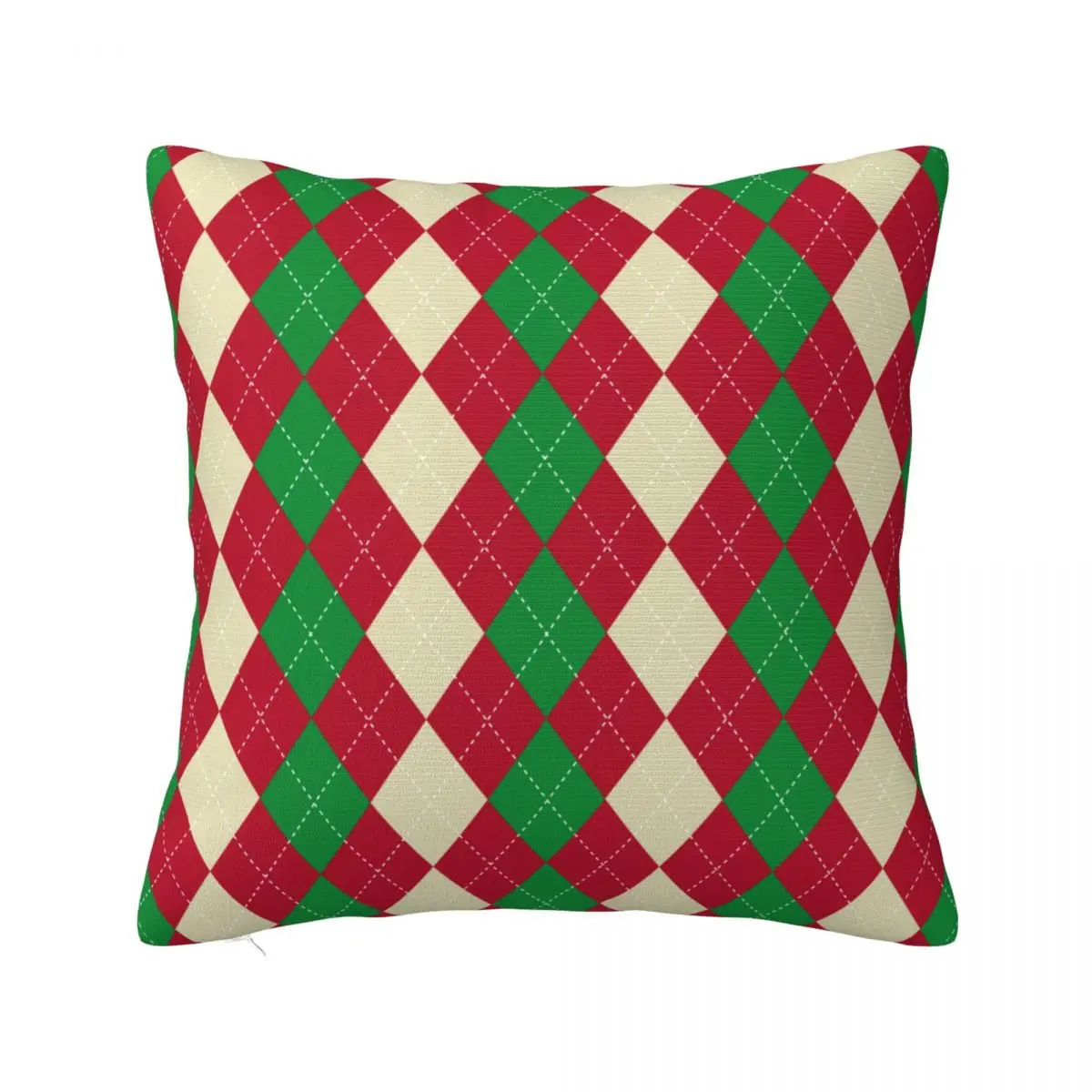 Merry Christmas Plaid Pattern Pillowcase Printing Polyester Cushion Cover Gift Red Green Pillow Case Cover Home 45*45cm