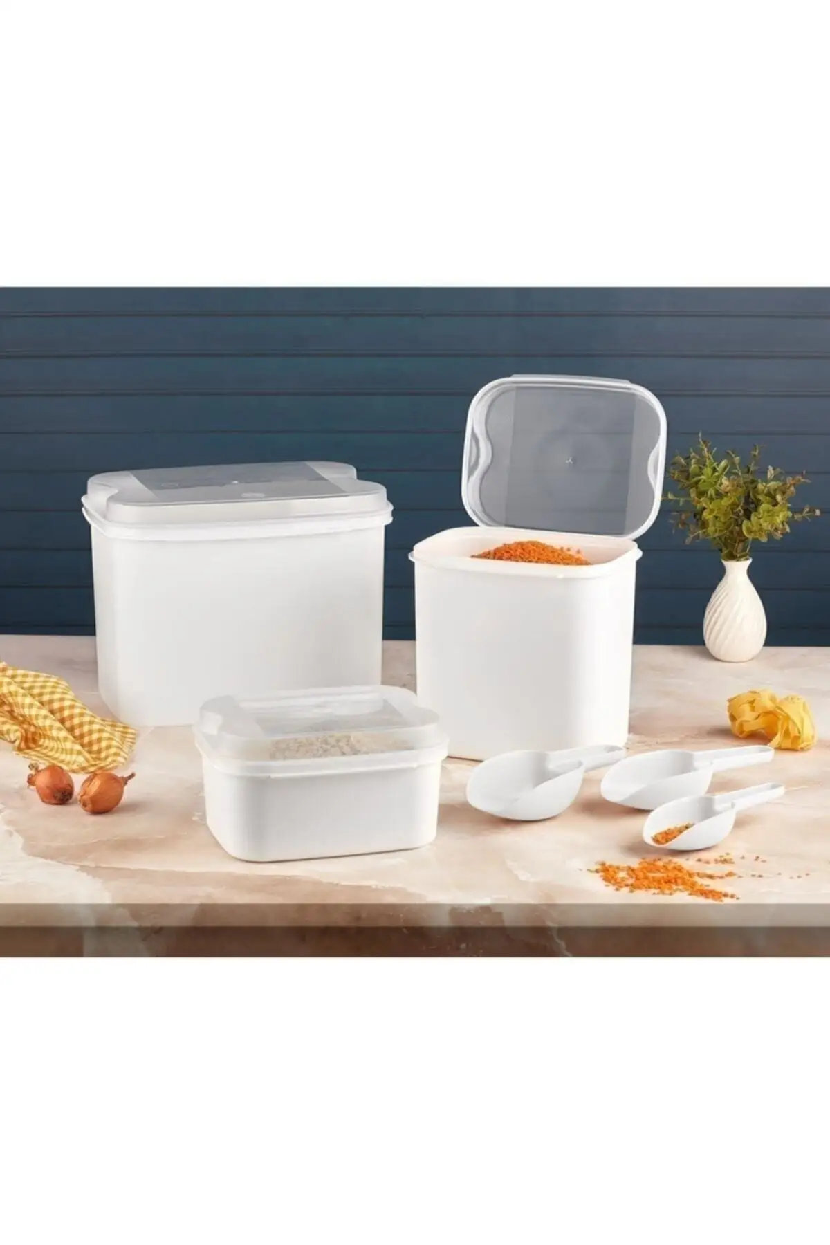 

DOLBOVI Masal flour and pulses container 10 lt + 4,5 lt white storage container