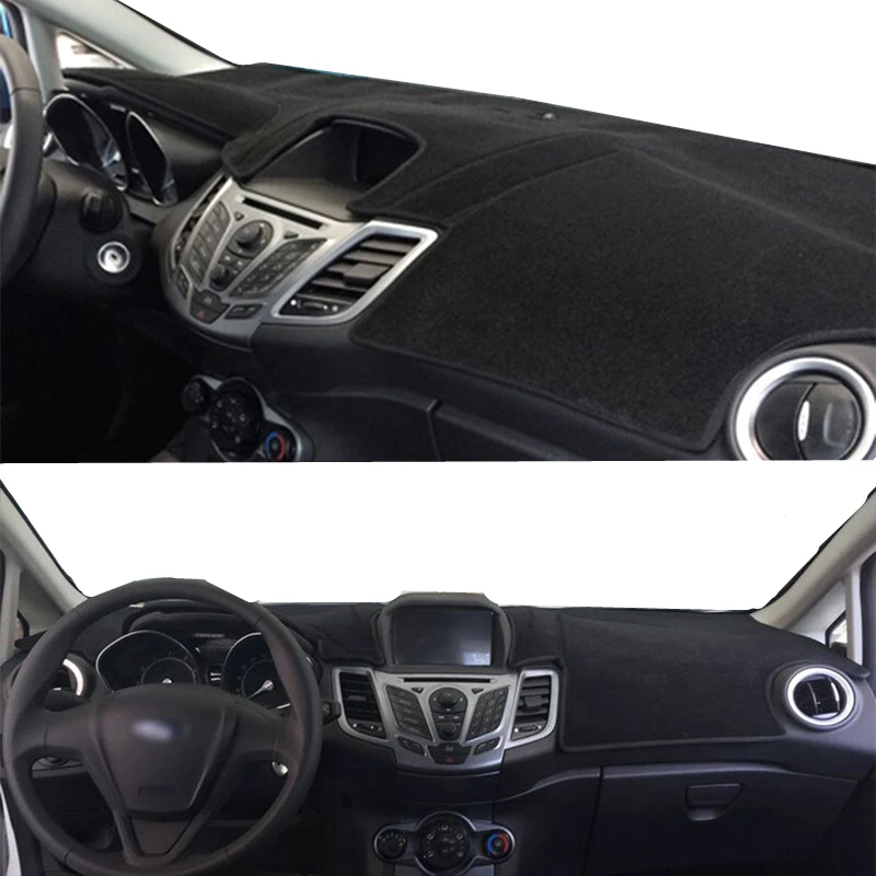 For Ford Fiesta 2009 2010-2019 Car Accessories Dashboard Cover Dash Mat Pad Anti-UV Instrument Sunshade Protector Carpet Cushion