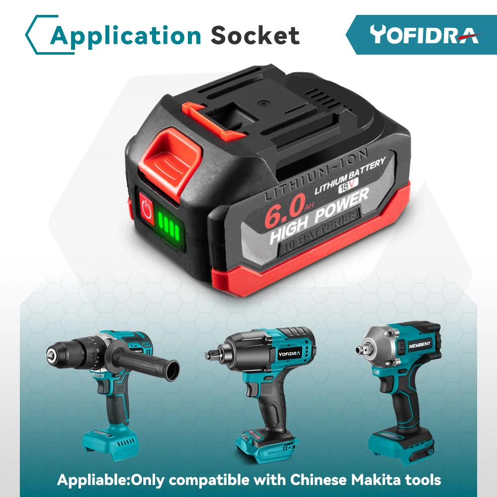 18V 6000mAh Rechargeable Lithium Ion Battery For Makita Electric Saw/Wrench/Drill/Angle Grinder Power Tools Battery