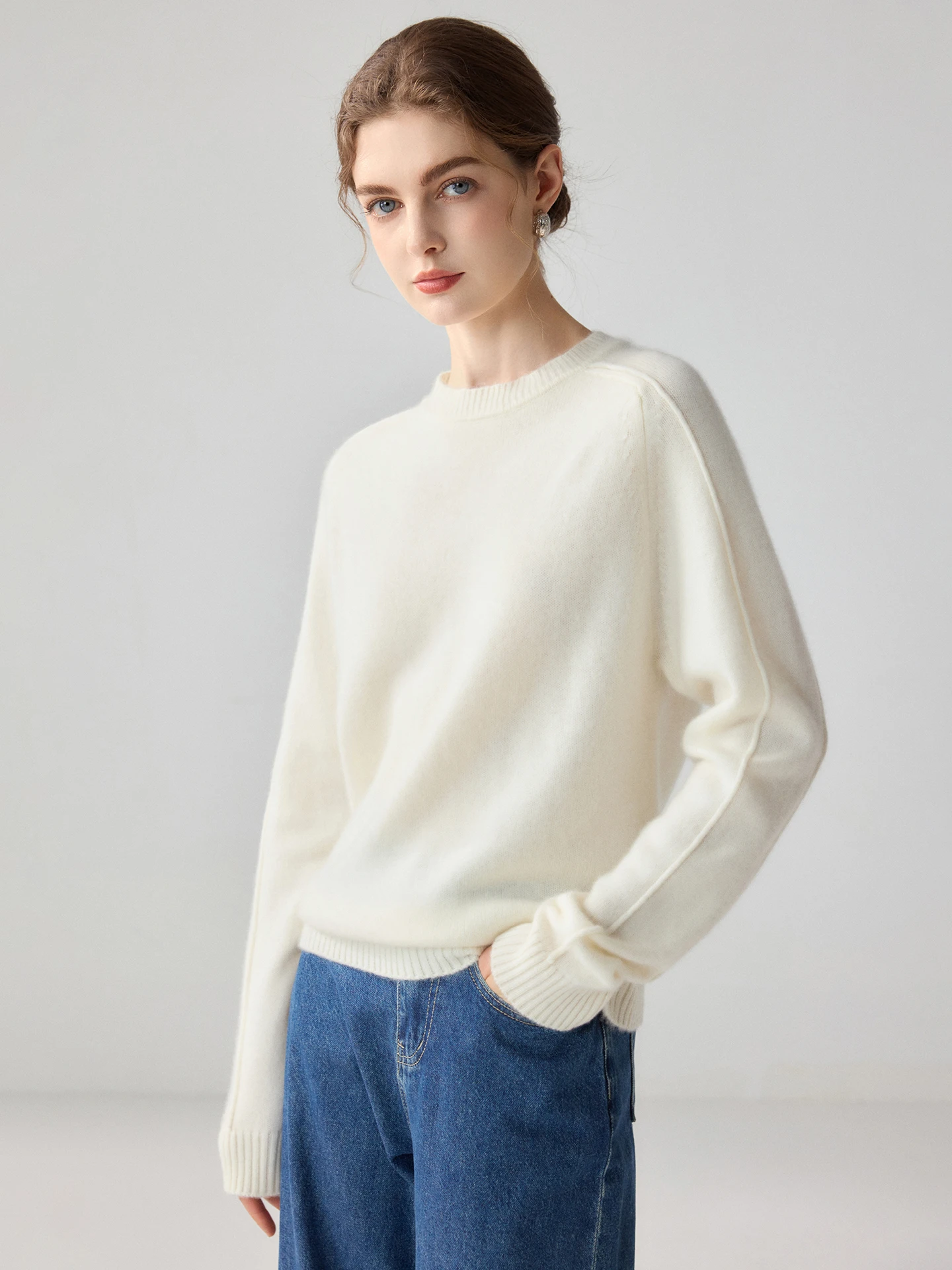 TLOML New Women's 100% Cashmere Sweater O-Neck Solid Pullover Autumn Winter Cashmere Knitwear Soft Warm High Quality Thick Tops