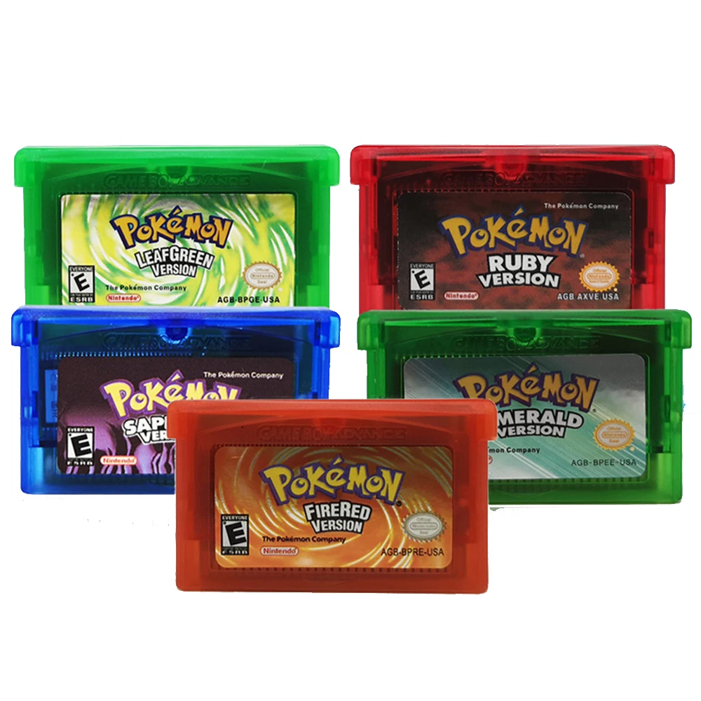 USA/EUR Version Pokemon GBA Series 32-bit Video Game Cartridge Console Card Pokemon Emerald FireRed LeafGreen Ruby Sapphire