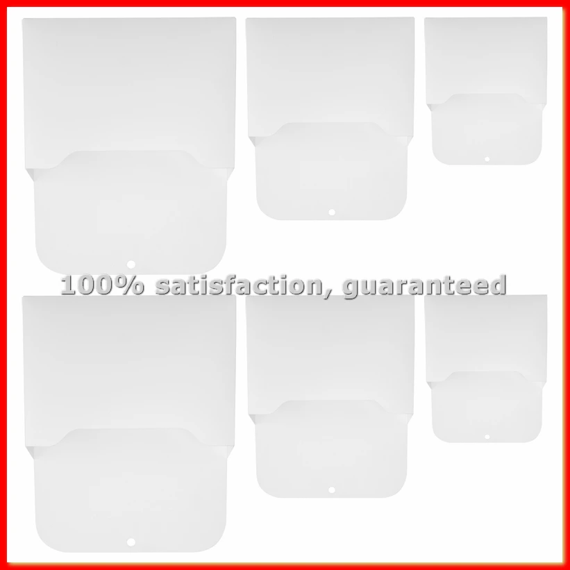 6 Pack Magnetic File Holder Letter Size Magnetic Paper Holder Magazine Mail Wall File Holder Storage Pocket (S/M/L)-A12I