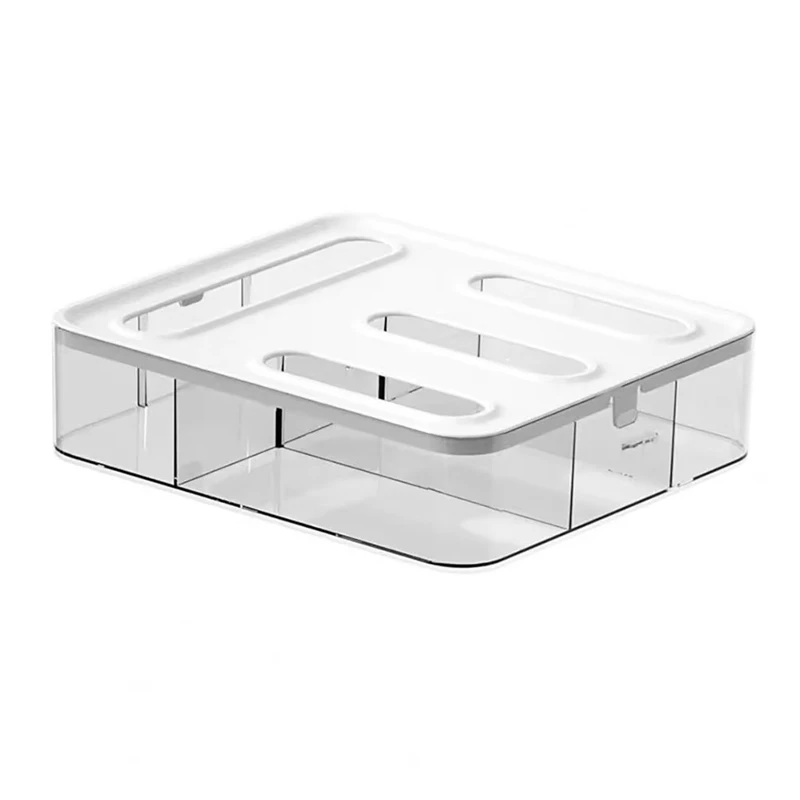 

ABYN-Kitchen Wrap Dispenser Organizer Box For Cling Wrap, Sandwich Bags - Space Saving Drawer Insert For Home Organization
