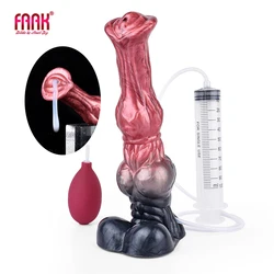 FAAK Silicone Squirting Penis Fantasy Realistic Horse Knot Ejaculation Dildo Large Anal Plug Sex Toys For Women Men Anal Plug