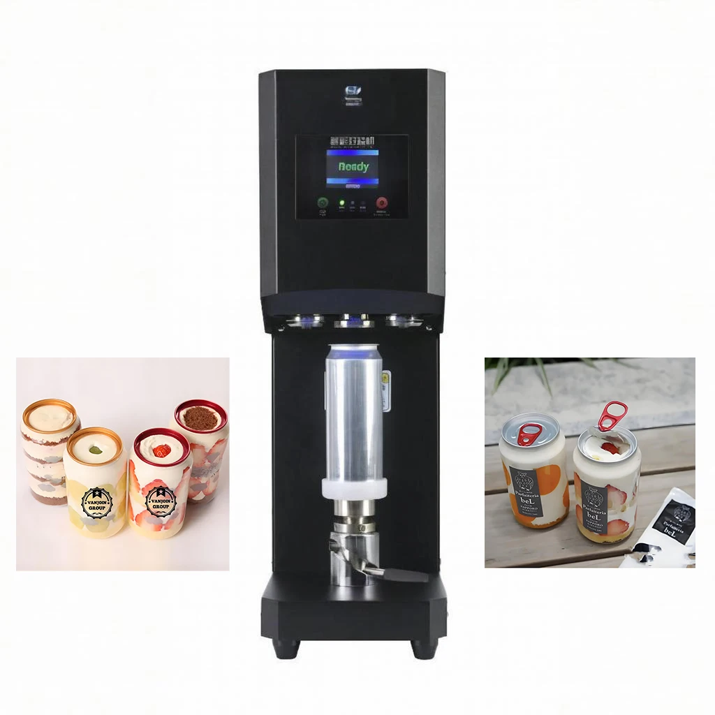 

Custom LOGO Semi-Automatic Intelligent Can Jar Bottle Seamer Sealing Canning Machine For Cake Beverage, Beer, Bubble Tea Shop