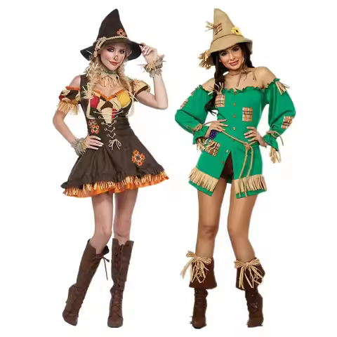 Halloween Anime Scarecrow Cosplay Fancy Party Suit Carnival Circus Funny Clown Masquerade Costume