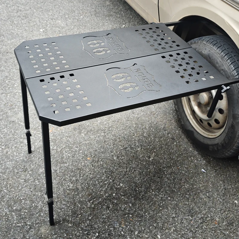 

Car Tire Table Outdoor Travel Work Picnic Camping Folding Metal Dining Table Off-road Equipment Accessories