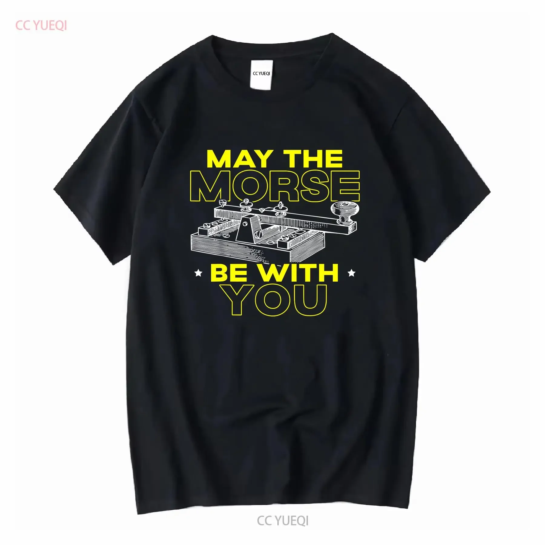 NEW LIMITED May The Morse Be With You Code Ham Radio Operator T Shirt long or short sleeves vintage Washed graphic Slightly