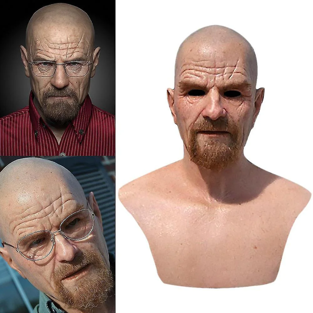 Breaking Bad Mask Cosplay Headgear Bryan Cranston Latex Mask Cosplay Costume Celebrity Halloween For Women Men Cosplay Props