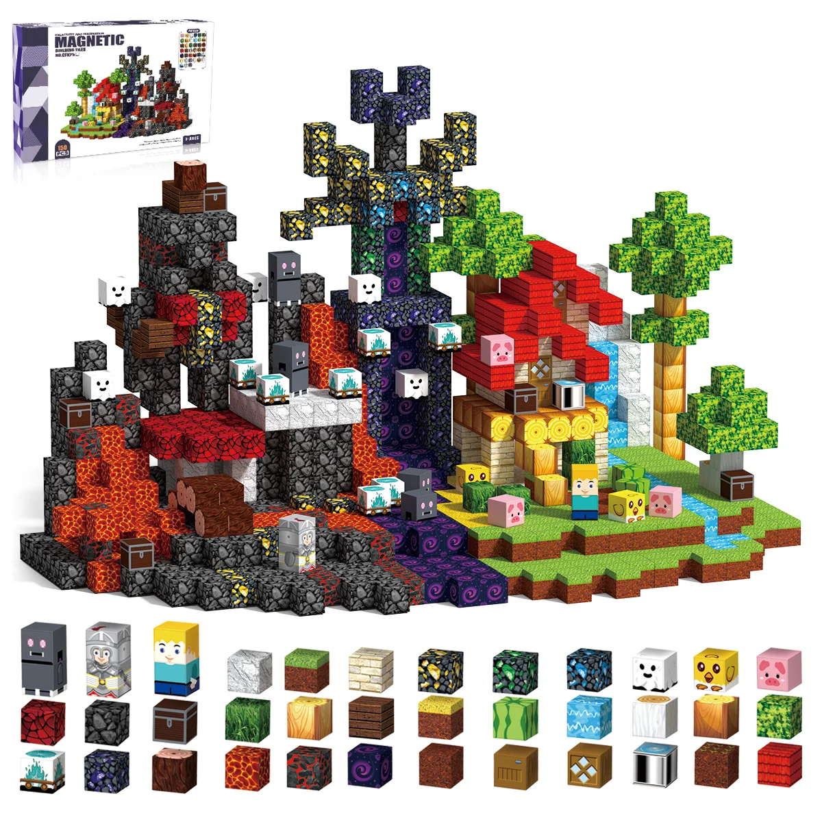 

Магнитные строительные блоки DIY: развивающие магнитные кубики Монтессори STEM, сенсорные игрушки для детей, подарок для мальчиков и девочек от 3 лет