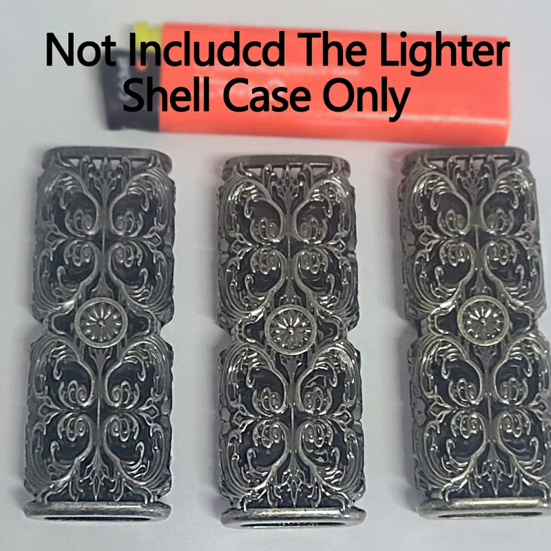 3D Carving Metal Armor Gas Lighter Shell Reusable Protect Box For Cricket Ed1 Large Lighters Universal Outside Armor Cover