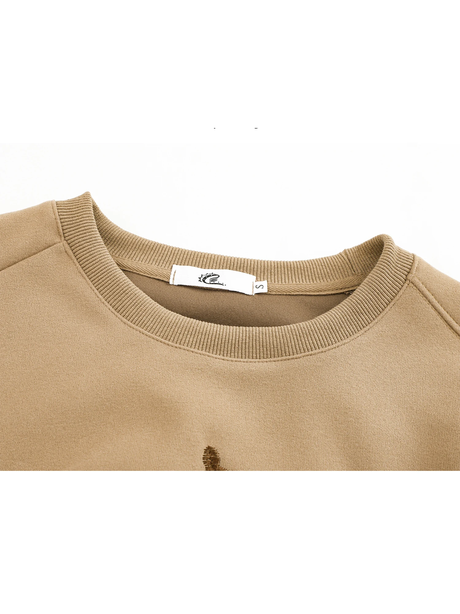 Women's Khaki Bow Sweatshirt Vintage Aesthetic 2000s Embroidery Oversize Sweatshirt Harajuku Y2k Top Clothes Spring Autumn 2025