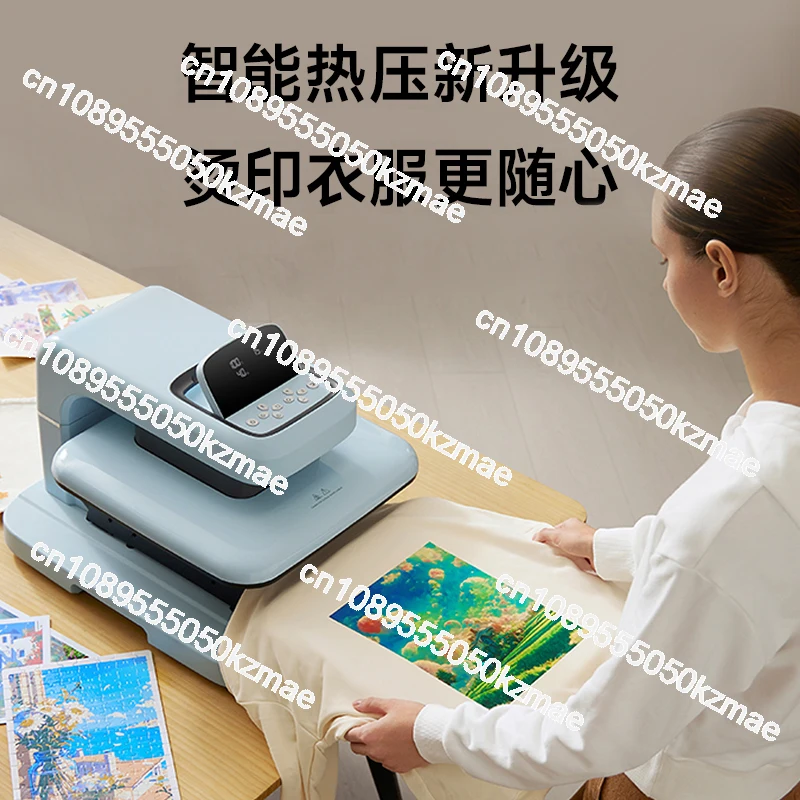Fully Automatic Heat Press Machine, Desktop Multi-function Hot Stamping Press for T-Shirts, Mugs, Caps