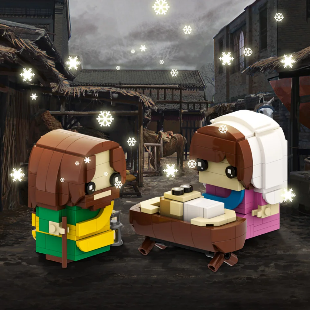 MOC Zoon van God Jesus Cross Bouwstenen Model Kerststal Creatieve Bakstenen Herder Jezus DIY Montage Speelgoed Kinderen Verjaardagscadeautjes