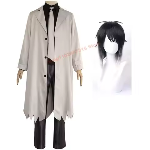 Anime Beast Ryunosuke Akutagawa Cosplay Uniform Suits Bungo Stray Dogs Costumes Rashomon White Akutagawa's Wig Headwear
