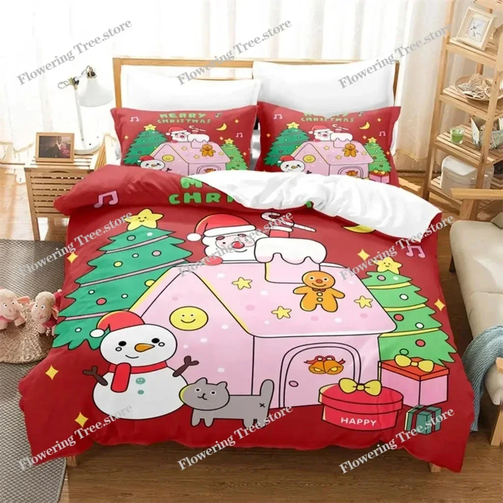 

Christmas Santa Xmas Bedding Set Boys Girls Twin Queen Size Duvet Cover Pillowcase Bed Kids Adult Fashion Home Textileextile