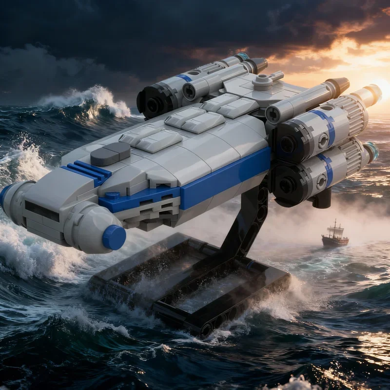256pcs MOC Resistance Intersystem Transport Ship I Star Battle Model Building Blocks Construction Toys Festival Gifts Brick