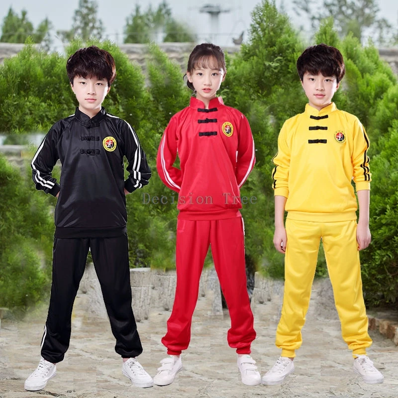 2024 autumn winter long sleeves kids wushu training clothing chinese kungfu competition garment team performance match outfit