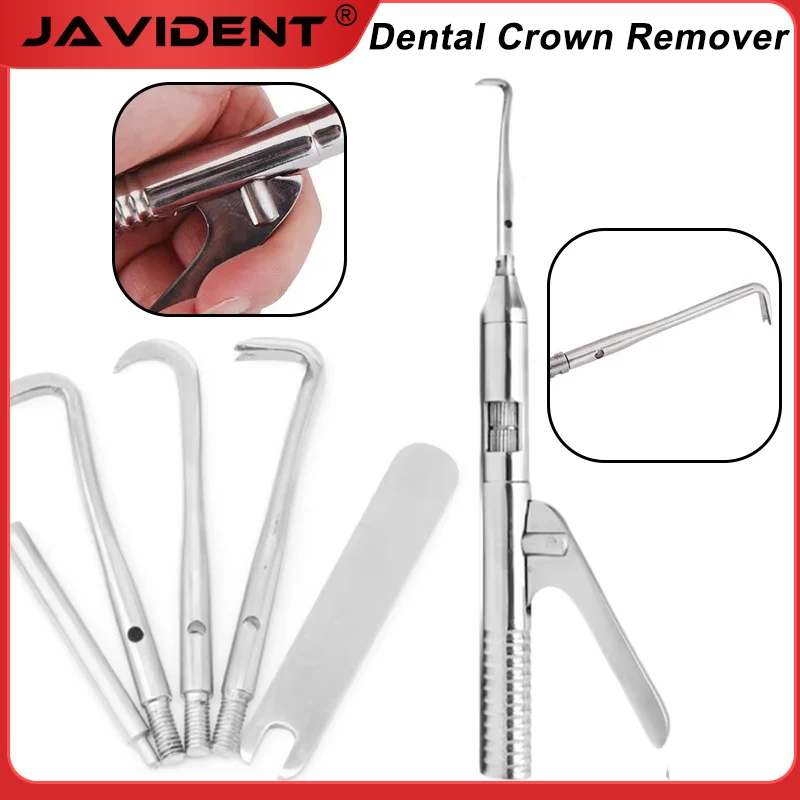 

Набор стоматологических инструментов: инструменты для снятия цельнокерамических и металлокерамических коронок; автоматический съемник коронок из нержавеющей стали