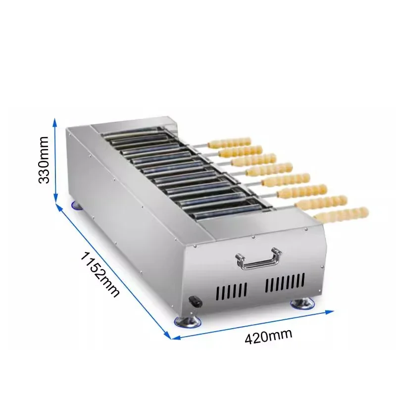 220V 110V Camino Torta Forno Rotolo Grill Macchina In Acciaio Inox Rotolo di Pane Cono di Gelato Kurtos Kalacs Waffle Maker