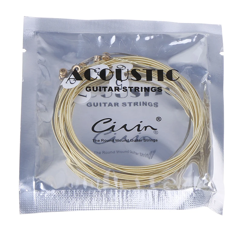 1 Set Of 6 Acoustic Acoustic Guitar Sleeve Strings Brass Strings Nickel-plated Steel Guitar Strings For Acoustic Guitars