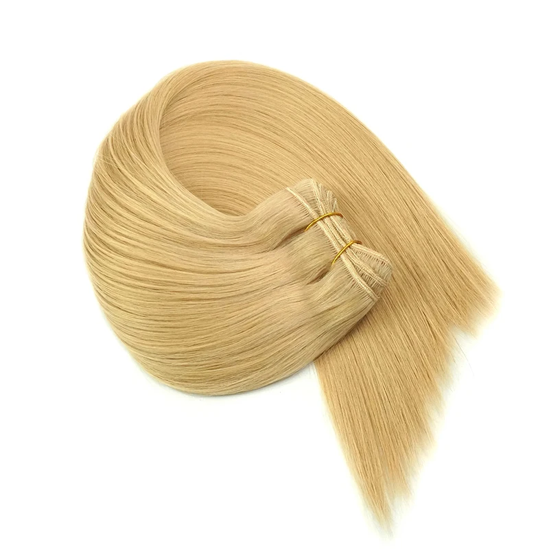 Bundles brésiliens de cheveux humains vierges pour femmes, 100% cheveux humains droits, extensions de trame à double proximité, tissages de documents blonds, coudre